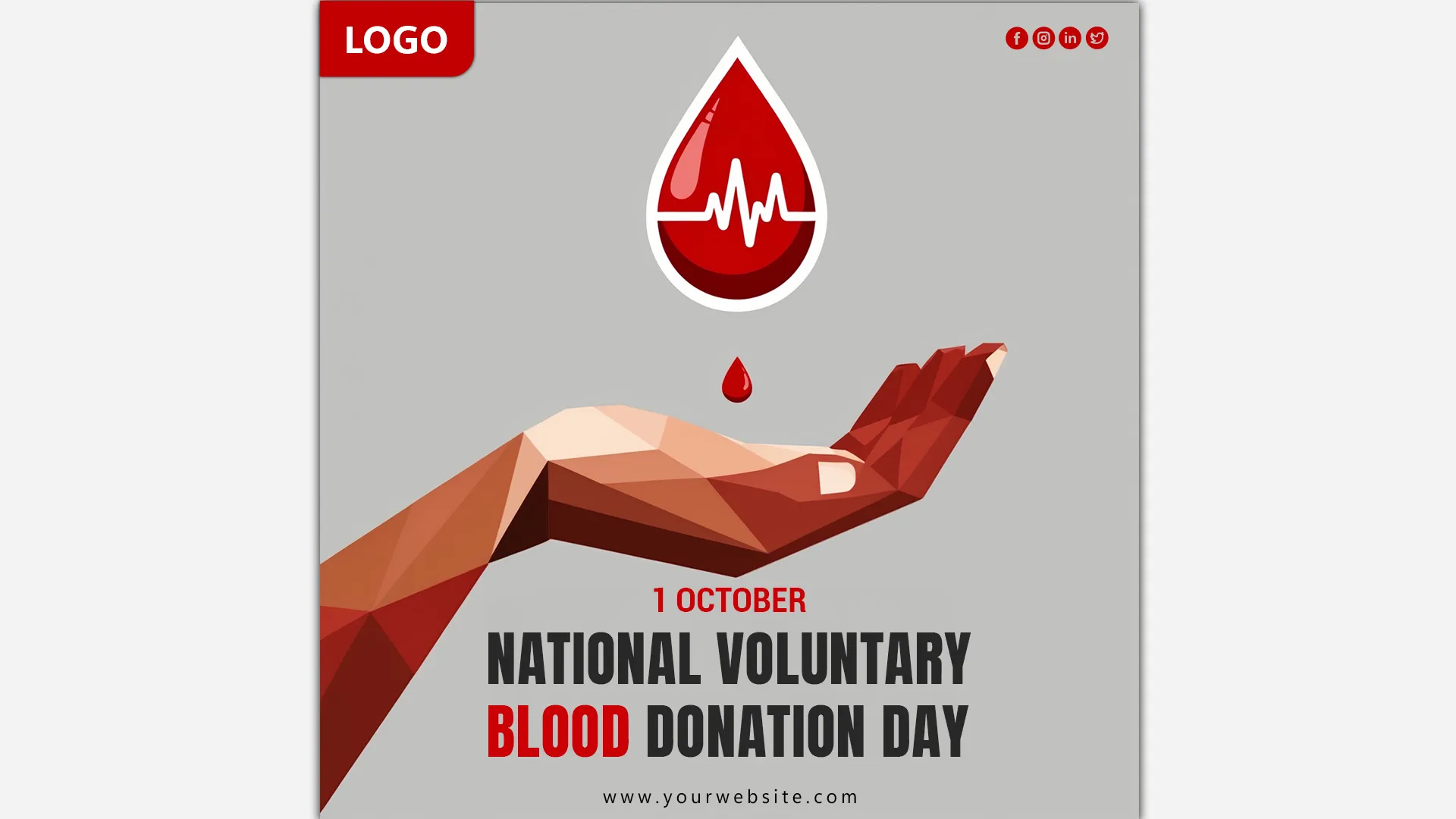 Editable Instagram Post PSD for Blood Donation Campaign